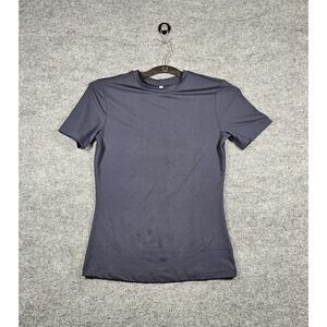 Ninepine Women's Soft Short Sleeve Fitted Tee Shirt Size Small Navy Blue